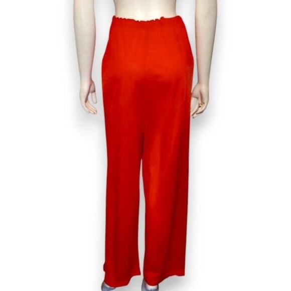 Vintage Shadowline Robe & Pant Set-Small/34-1950s-Button Front-Pockets-Red - Picture 8 of 11